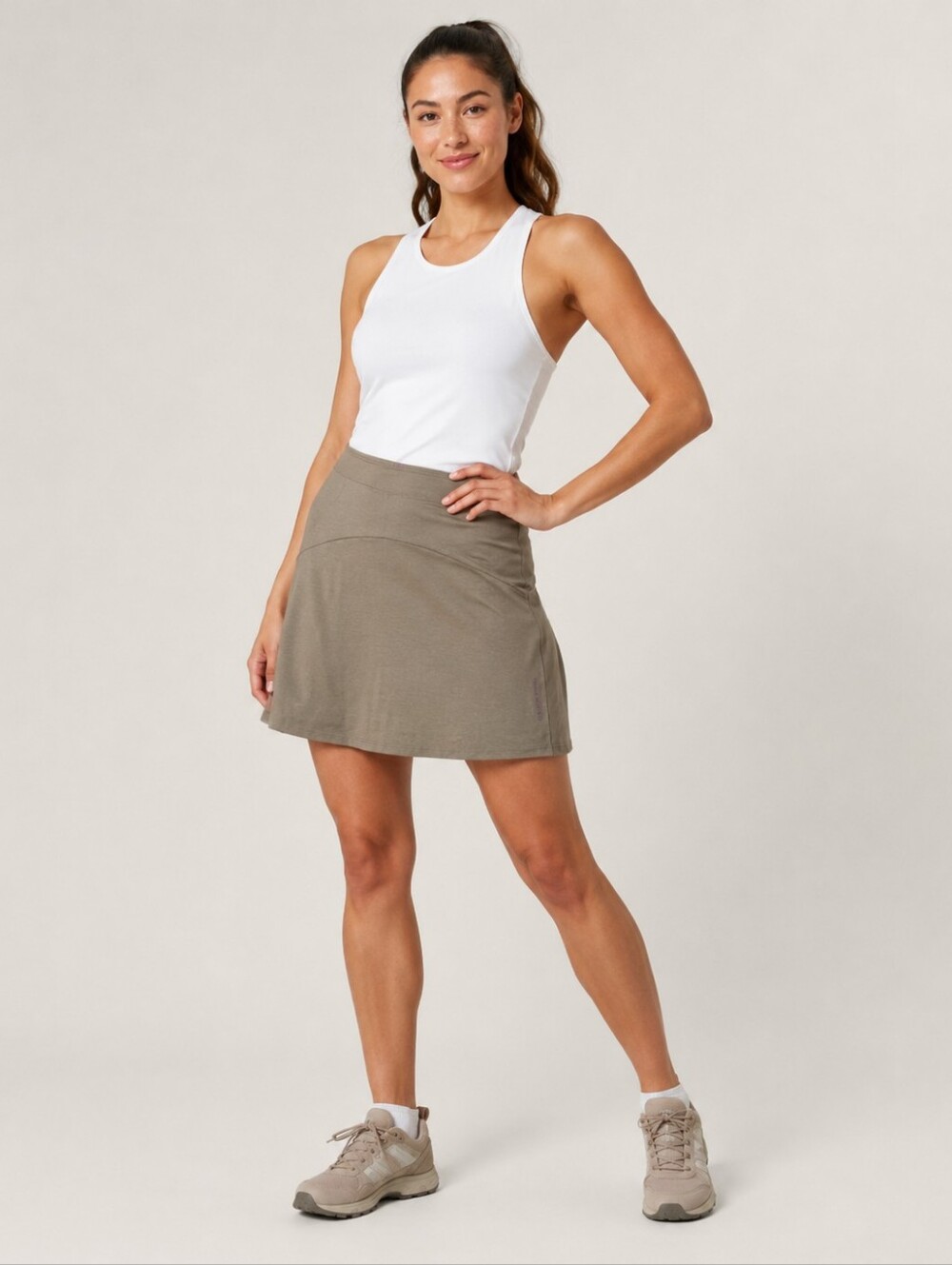 Helly Hansen Odin Sportswear Womens Active A Line Skirt Khaki Beige Mesh Lined L